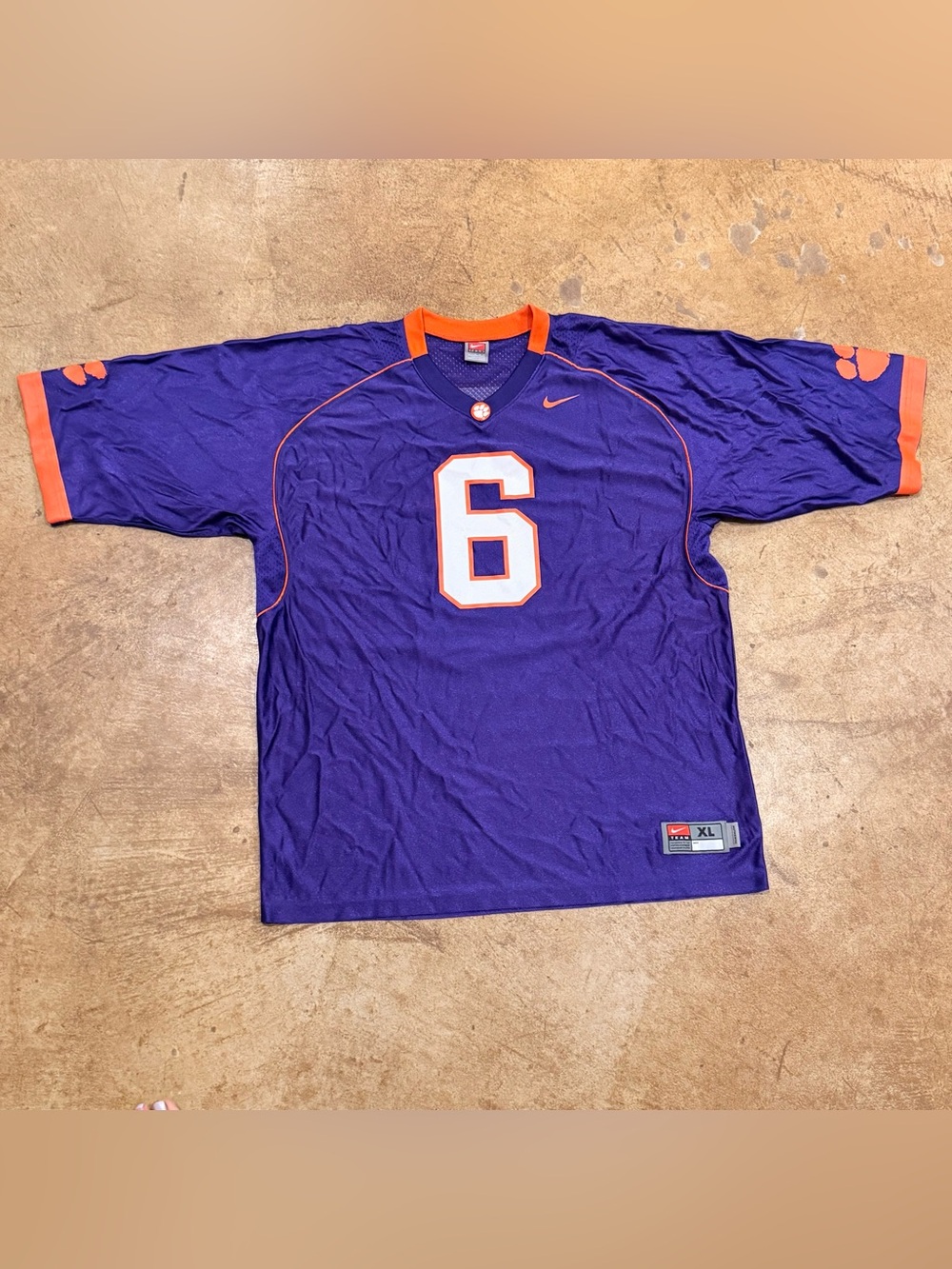 Mens Team Nike Clemson Tigers Football Jersey #6 XL Purple NCAA